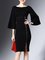 Black Solid Sheath Frill Sleeve Zipper Midi Dress